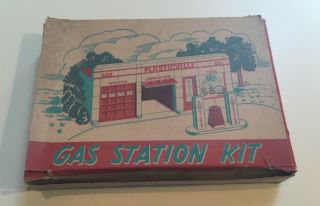 Old Toy Train Gas Station Kit W Box Plasticville Gas Pumps Philadelphia Pa