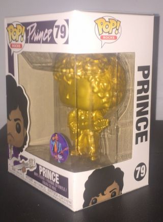 Metallic GOLD Prince Purple Rain Pop Vinyl Figure Funko Custom Rare Sony MTV 2