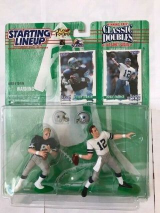 Troy Aikman & Roger Staubach Dallas Cowboys Kenner Starting Lineup Classic Doubl