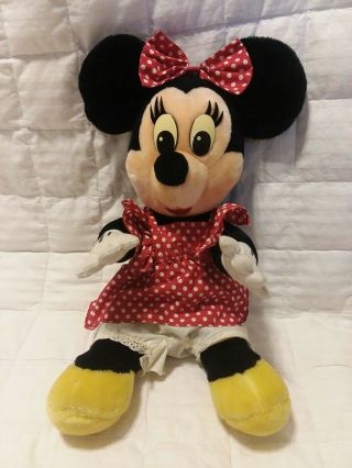 20 " Walt Disney World Vintage Minnie Mouse Stuffed Animal Plush Toy Red