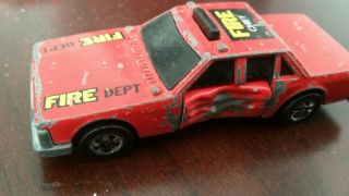 1983 Vintage Hot Wheels Crack Ups Fire Dept Chief red car 3