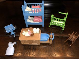 Playmobil Victorian Kids Bedroom Baby Nursery 5311 Mansion Dollhouse Furniture