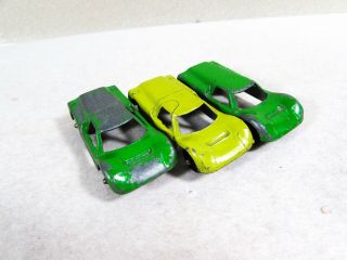 Vintage Tootsie Toy Ford Gt Mixed Set Of 3 Cars Green For Restore