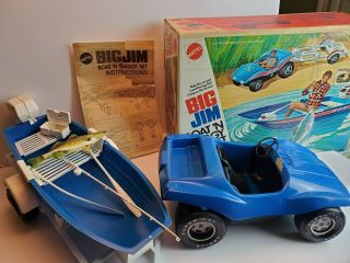 Vintage Mattel Big Jim Boat N Buggy Set 1973 Complete Stickers