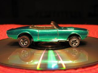 Vintage Mattel 1968 Hot Wheels Redline Custom Firebird Green W Brown Interior