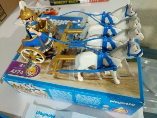 Playmobil Set 4274 Roman Chariot & Legionnaires 4 Horse Set W/ Box