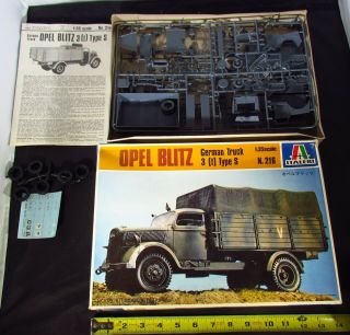 Vintage Italeri 216 Opel Blitz Type S Truck 1:35 Scale - Opened W/ Box