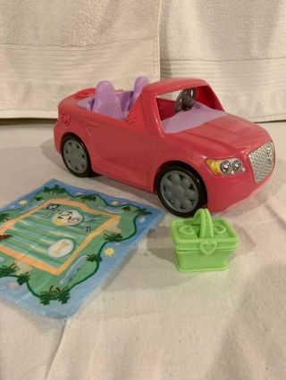 Fisher Price Loving Family Pink Convertible Car,  Picnic Basket/blanket,  Sounds