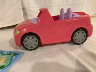 Fisher Price Loving Family PINK CONVERTIBLE CAR,  Picnic Basket/Blanket,  SOUNDS 3