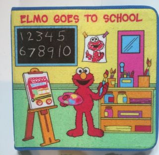 Elmo Goes to School Felt Interactive Playset Book with 25 Felt Cutouts 2