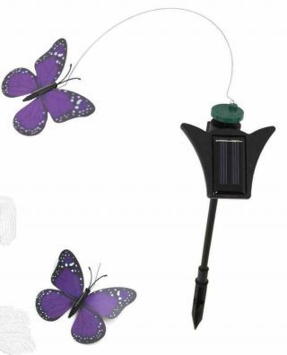 Urban Decorative Solar Fluttering Garden Ornament - Blue Butterfly