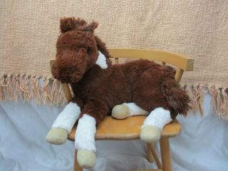 Dan Dee Brown Horse 15 " Soft Plush Laying Stuffed Animal Toy White Spots Tan