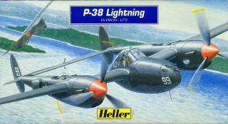 1/72 Heller Models Lockheed P - 38 Lightning American Wwii Fighter
