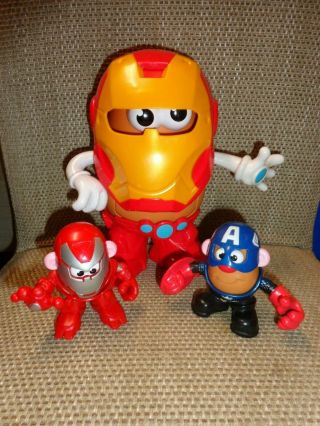 Playskool Mr Potato Head Iron Man Hero Plus Mini Capt America & Ironman