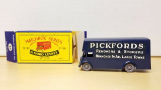 Matchbox Moko Lesney Pickfords Removal Van No.  46 Vnm,  Rare Box