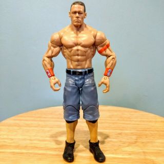 John Cena 6.  5 " Wwe Wrestling Action Figure 2010 Mattel Orange Armbands