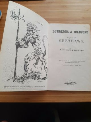 1979 TSR Dungeons And Dragons Greyhawk Supplement I 3