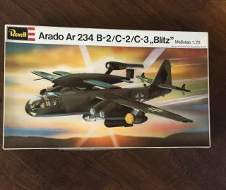 Vintage Revell Arado Ar 234 B 2/c 3 Blitz German Jet 1:72 Scale Open Kit 4162