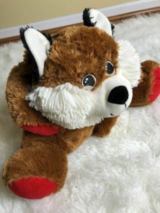 Dan Dee Large 31” Brown Fox Red Paws Floppy Pillow Plush Stuffed Animal