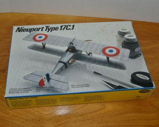 Vintage Testors Nieuport Type 17c.  1 Ww1 Fighter Plane Model Kit Complete 1:48