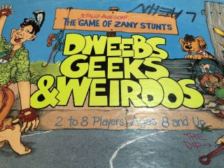 Dweebs Geeks & Weirdos The Game Of Zany Stunts 1988 Vintage Near Complete