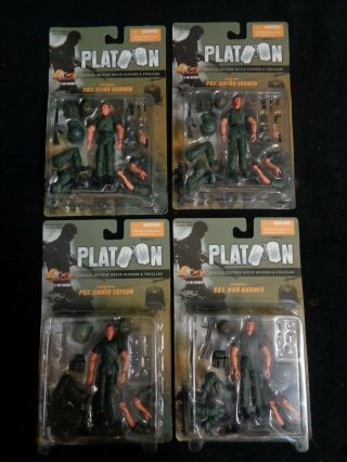 Complete Set (4) Platoon Movie Action Figures 21st Century Toys On Cards