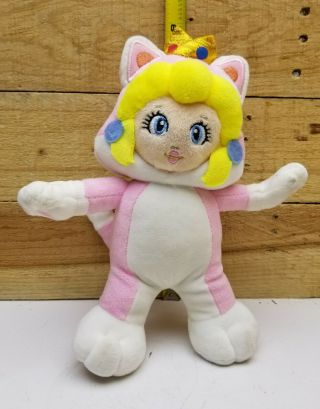 Mario Bros 3d World Cat Peach Princess Pink Suit Plush Toy Soft Figure 7 "