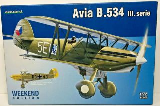 Avia B.  534 Iii.  Serie Eduard Airplane Model Kit Weekend Edition 1:72 7429