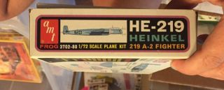 AMT FROG kit / HEINKEL HE - 219 A - 2 FIGHTER / 1:72 SCALE / MODEL 3702 - 80 3