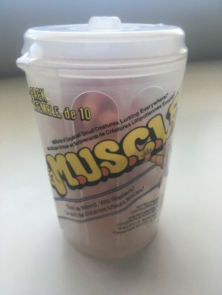 Vintage M.  U.  S.  C.  L.  E.  Muscle Men 10 Pack Trash Can 1985 With The Claw