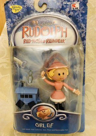 Rudolph The Red Nosed Reindeer Pink Girl Elf Rare Figure -