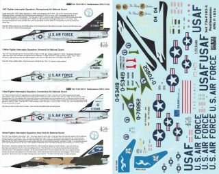 Draw Decal 1/72 F - 102a Delta Dagger 118th Fis Ct Ang 102nd 134th 146th Fis (usaf)