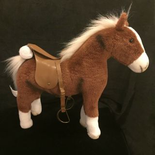 Pottery Barn Gotz Doll Horse Pony Plush Stuffed Animal Brown With Sadle