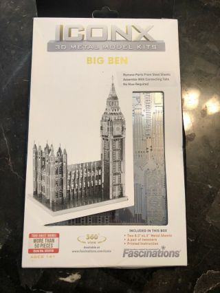 Fascinations Metal Earth Big Ben Tower Iconx London Laser Cut 3d Model