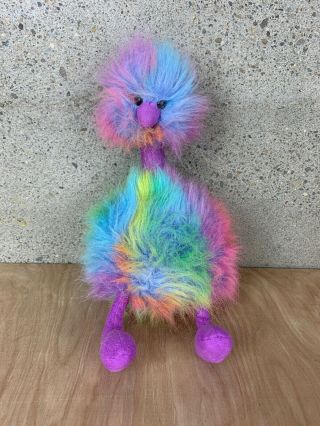 Jellycat Rainbow Pompom Plush 13 " Soft Stuffed Animal Ostrich Bird Fluffy