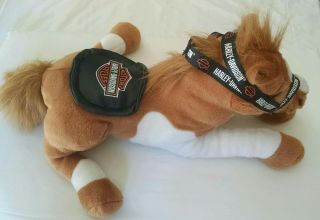 Harley Davidson Horse Pony Plush Stuffed Animal Toy With Sound Brown And White