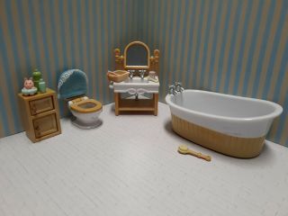 Calico Critters Sylvanian Families Small Bathroom Furniture Bath Vanity W Toilet