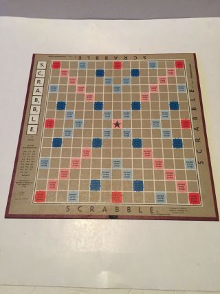 Vintage Scrabble Game Board Only For Crafts Milton Bradley