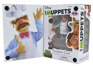 The Muppets Diamond Select Toys Swedish Chef Deluxe Action Figure (package)