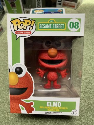 Funko Pop Sesame Street Tv Show “elmo” 08 Nrmt Figure Mib Misb Protector