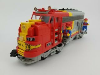 Lego Train Santa Fe 301 Chief Powered Locomotive (10020) W/ Motor & Box