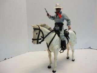 Gabriel 1973 Lone Ranger & Horse Silver Action Figures