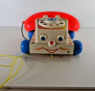 Vintage Fisher Price Chatter Phone Telephone 747 1961 Pull Toy