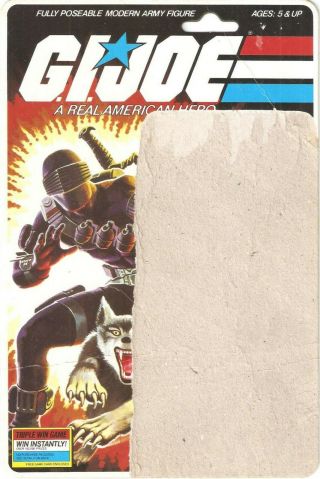 1985 Snake Eyes V.  2 Uncut Card Back 2 Full File Card Peach Backer Gi Joe Jtc