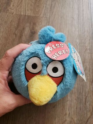 Angry Birds Plush With Sound Blue Bird Jay Commonwealth 2010 W/ Tags 5 " Soft Toy