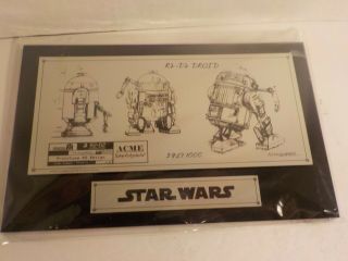 Star Wars Acme Archives R2 - D2 Sketchplate Mcquarrie Design 395 Of 1000