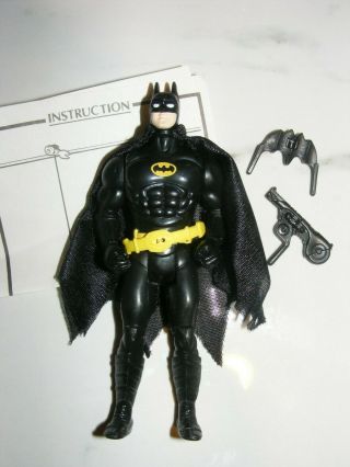 Vintage 1989 Batman Bat Rope Action Figure With Round Face Variant By Toybiz
