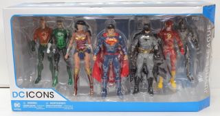 Dc Comics Universe Rebirth Justice League 7 - Pack Icons Action Figure Set