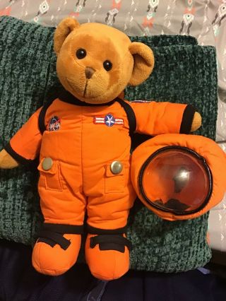 Kennedy Space Center Nasa Astronaut Teddy Bear Plush Toy Orange