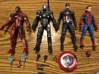 Marvel Legends Civil War Captain America Iron Man Spider - Man War Machine